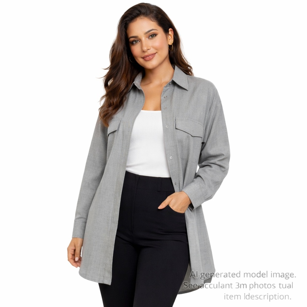 132. ZARA Gray Shirt Dress XS